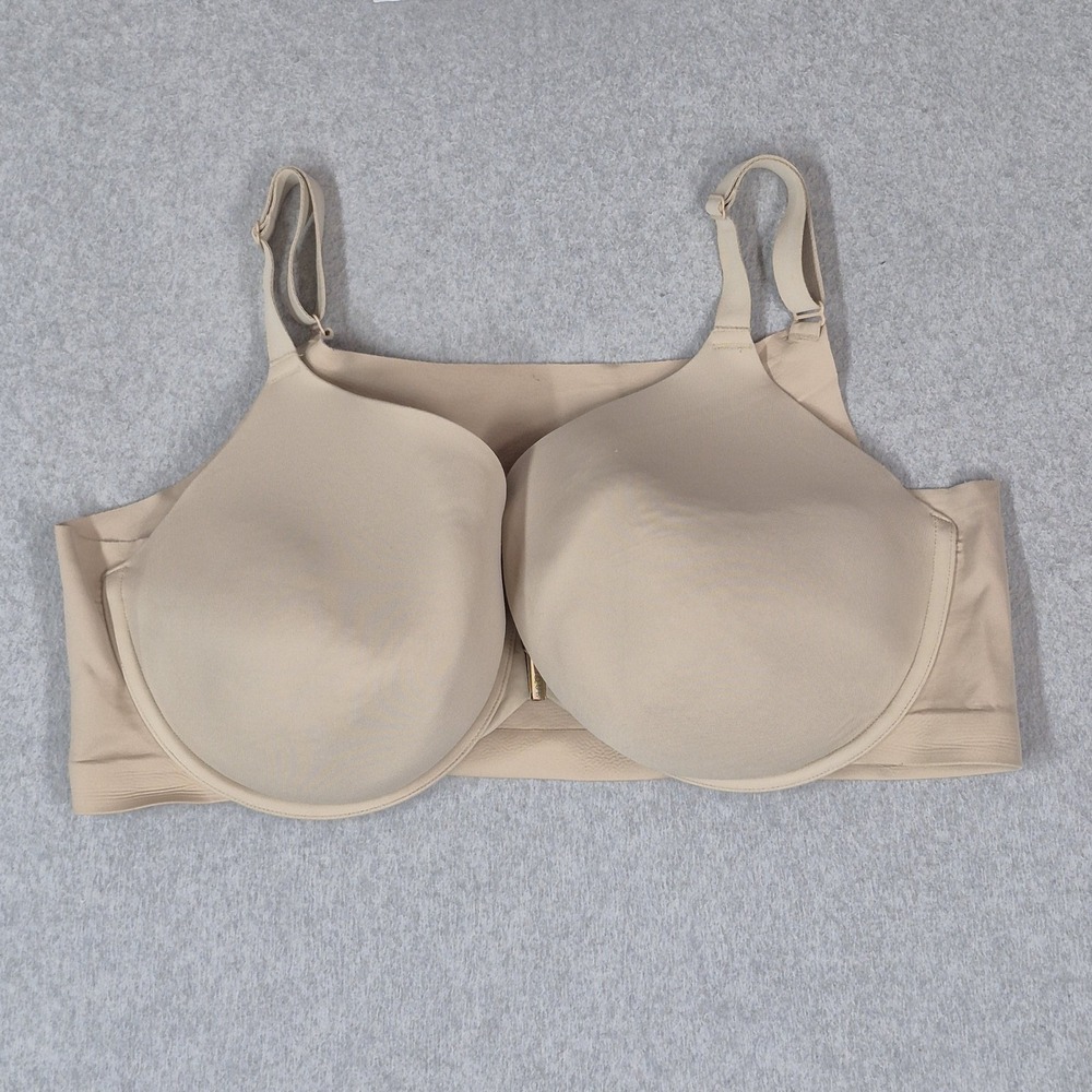 Cacique Women Bra 42DD Beige T Shirt Underwired Strap Adjustable Front Close